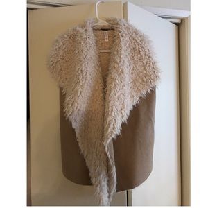 Target shearling faux suede vest! Sz XS